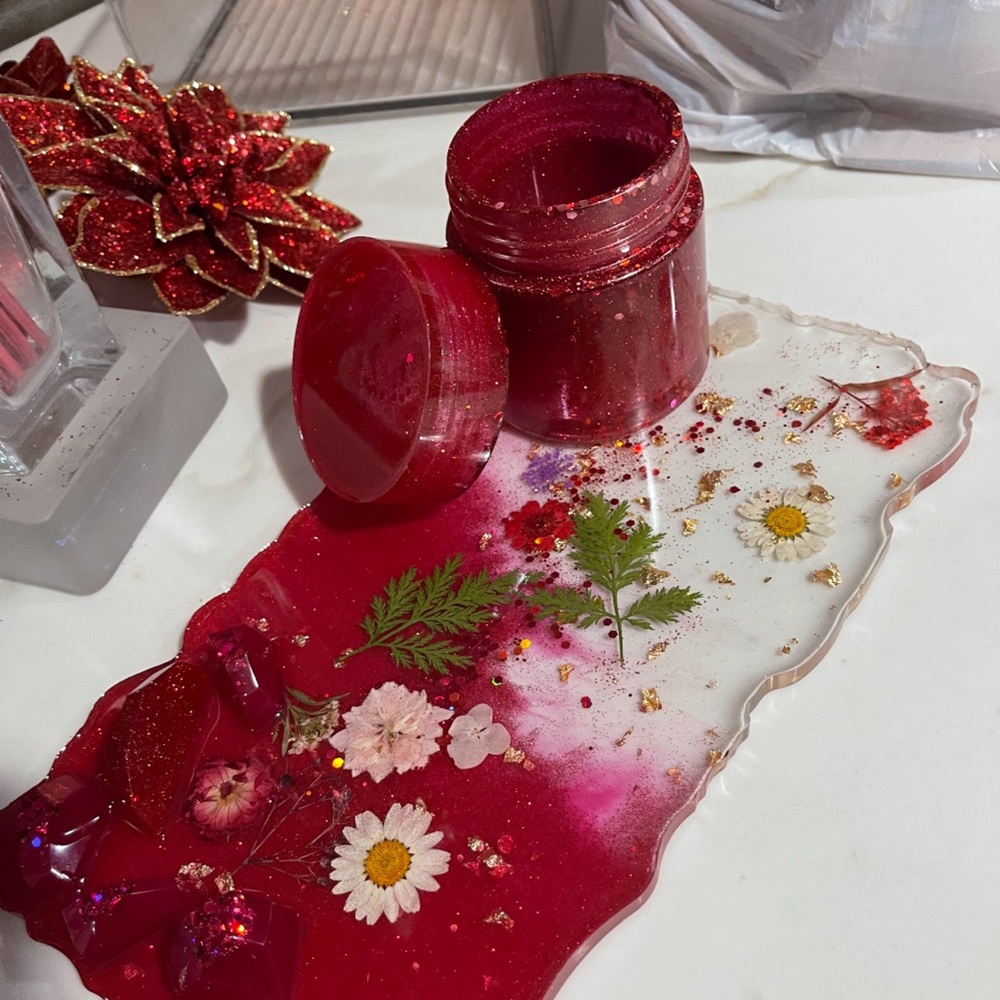 Matching tray and Jar set